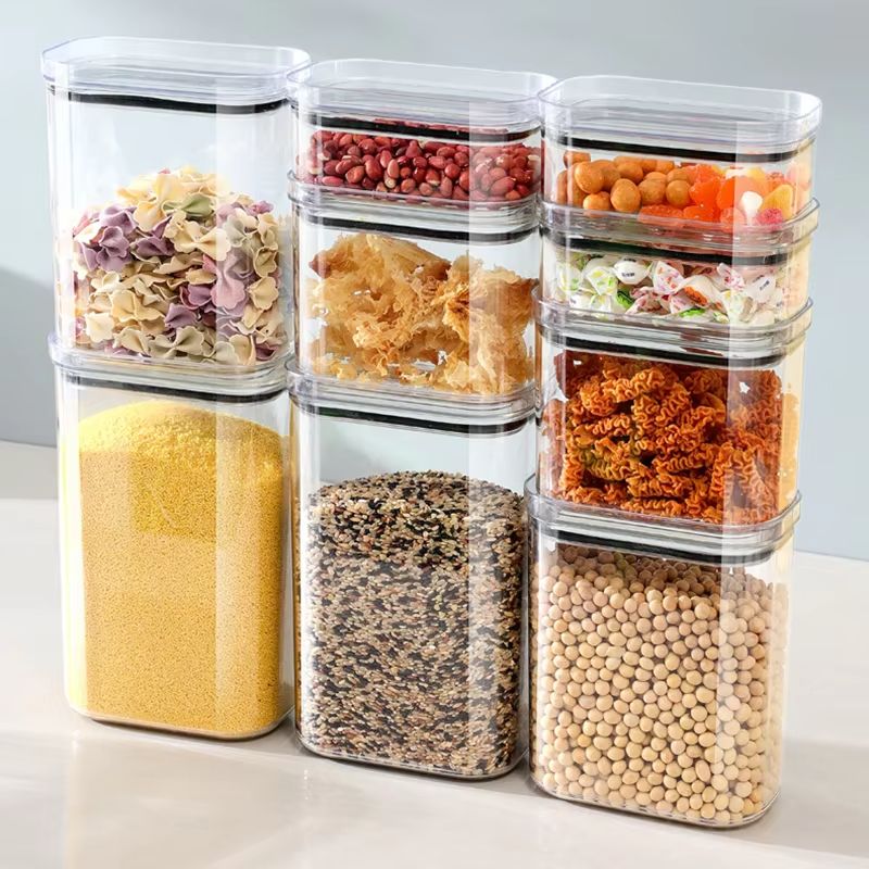 Food Storage Jar Set - Sealed Jar Kitchen Cabinet Organizer For