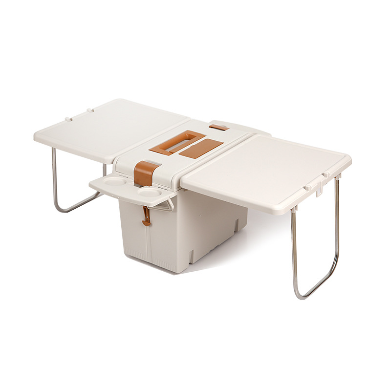 Food Storage Not Plastic - 2-in-1 Folding Camping Table Cooler Box,