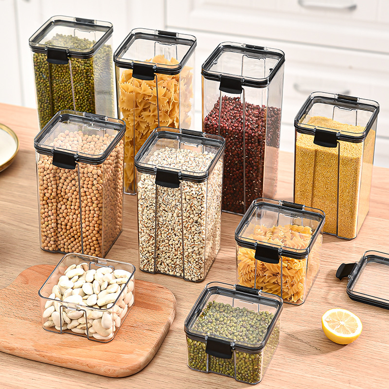 Food Storage Jar Set - Sealed Jars Kitchen Grain Storage Organizer