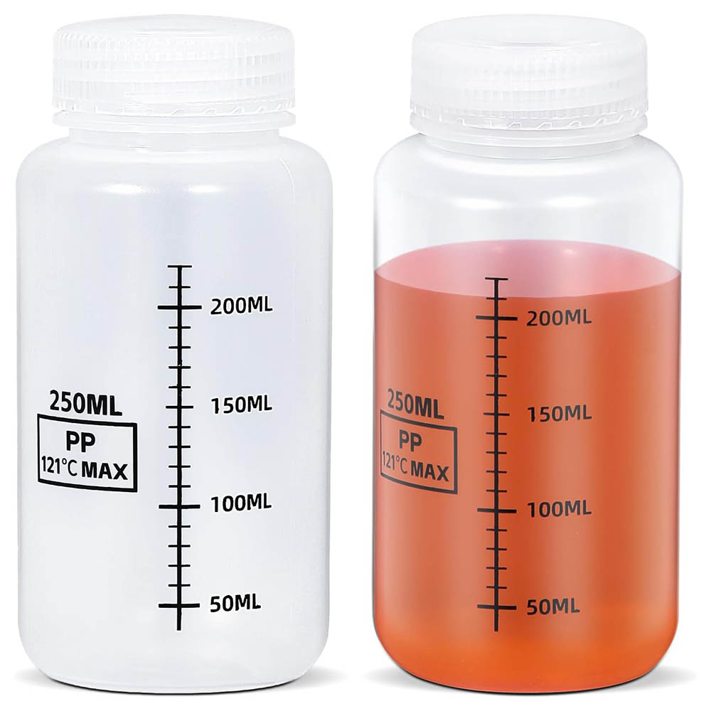 Food Storage Not Plastic - 8oz/250ml Wide Mouth Plastic Bottles,Graduated Food