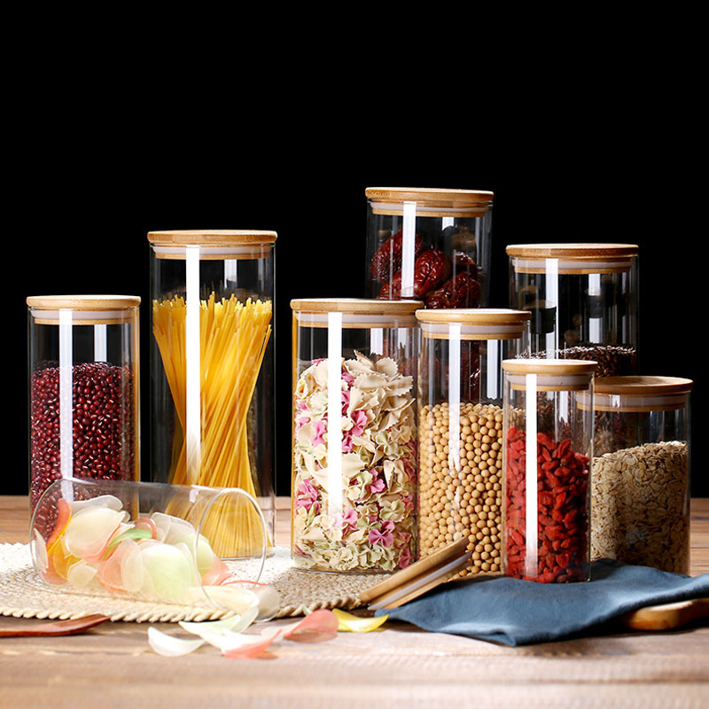 Airtight Cereal Jar - Glass Food Storage Jars with Airtight