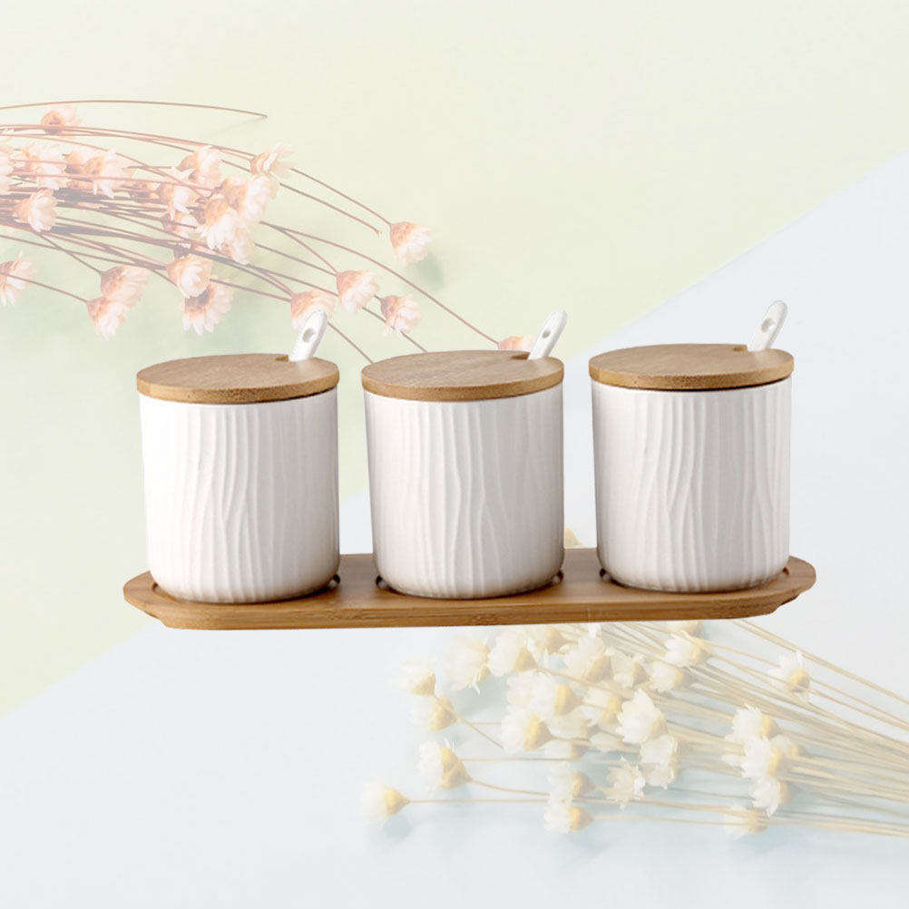 Food Storage Jar Set - 9.5x28.5cm Creative Nordic Ceramic Spice Jar