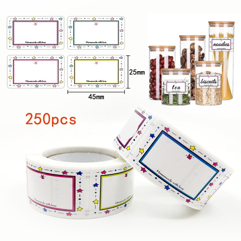 Food Storage Name - 250Pcs/Roll Blank Kitchen Name Label Sticker