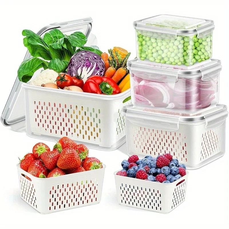 Food Storage Jar Set - Fridge Food Storage Container Set with