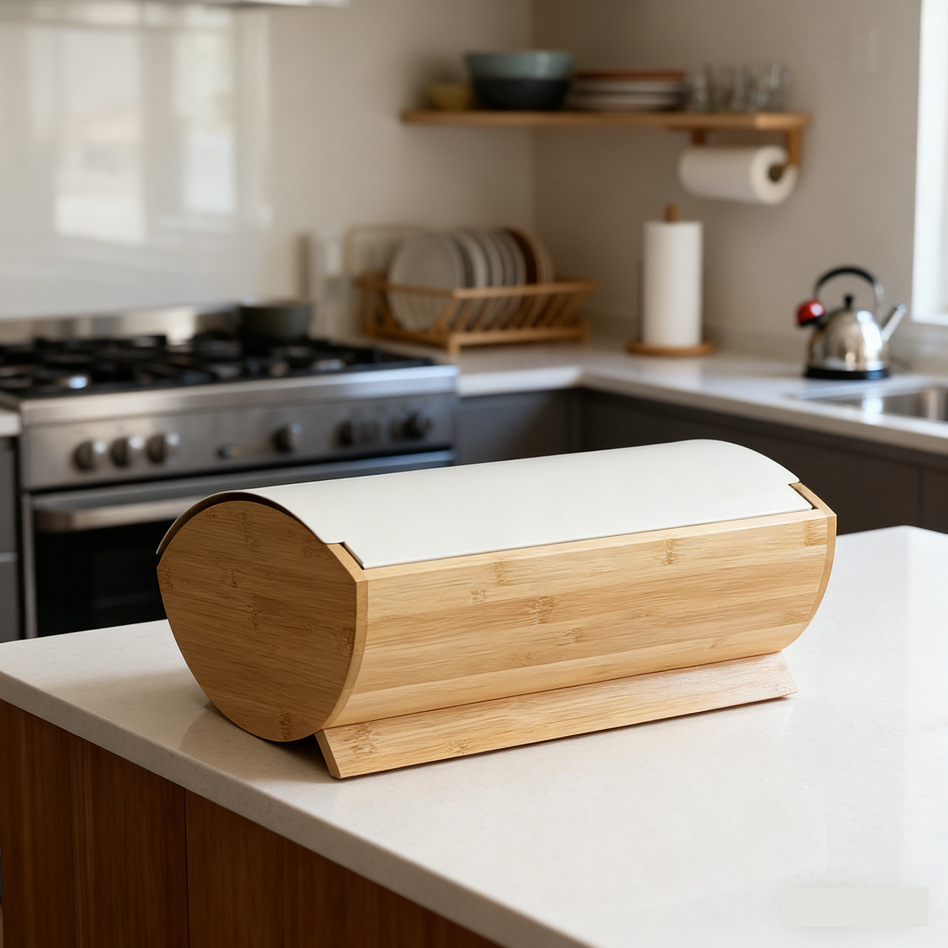 Bamboo Cover Bread Box, Househ - огляд і ціна Bread Box Bamboo