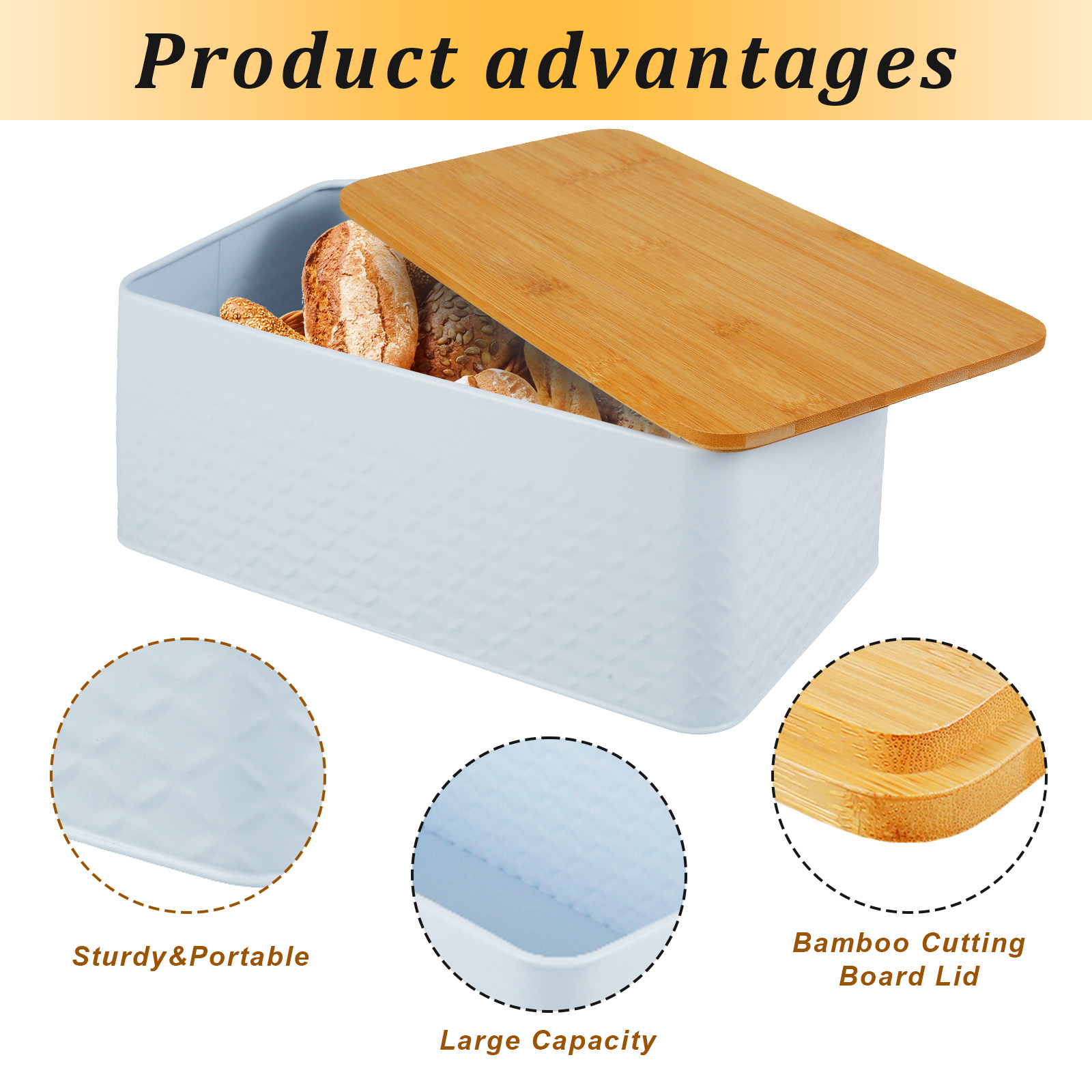 Bread Box with Bamboo Lid Meta - огляд і ціна Bread Box Bamboo