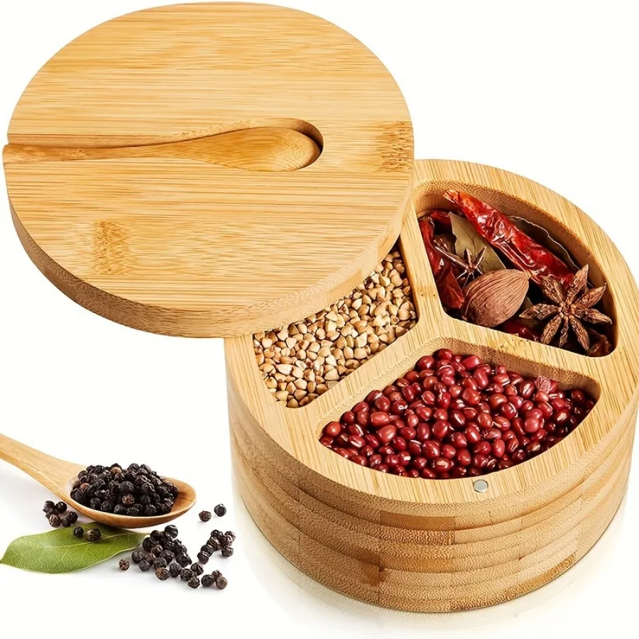 Bamboo Covered Wooden Spoon Se - огляд і ціна Herb Keeper Container