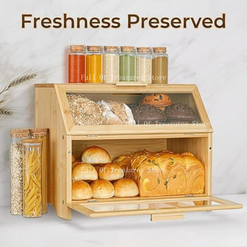 Bamboo Bread Box Fit for Home  - огляд і ціна Bread Box Bamboo