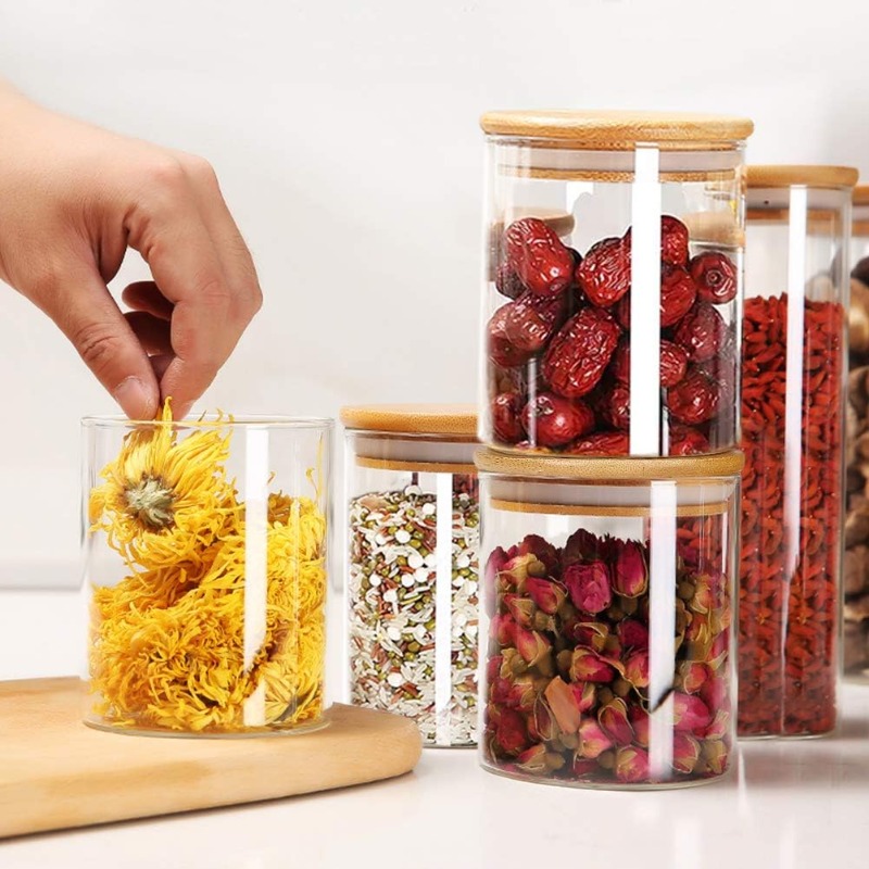 12 Glass Jars Set with Bamboo  - огляд і ціна Airtight Cereal Jar