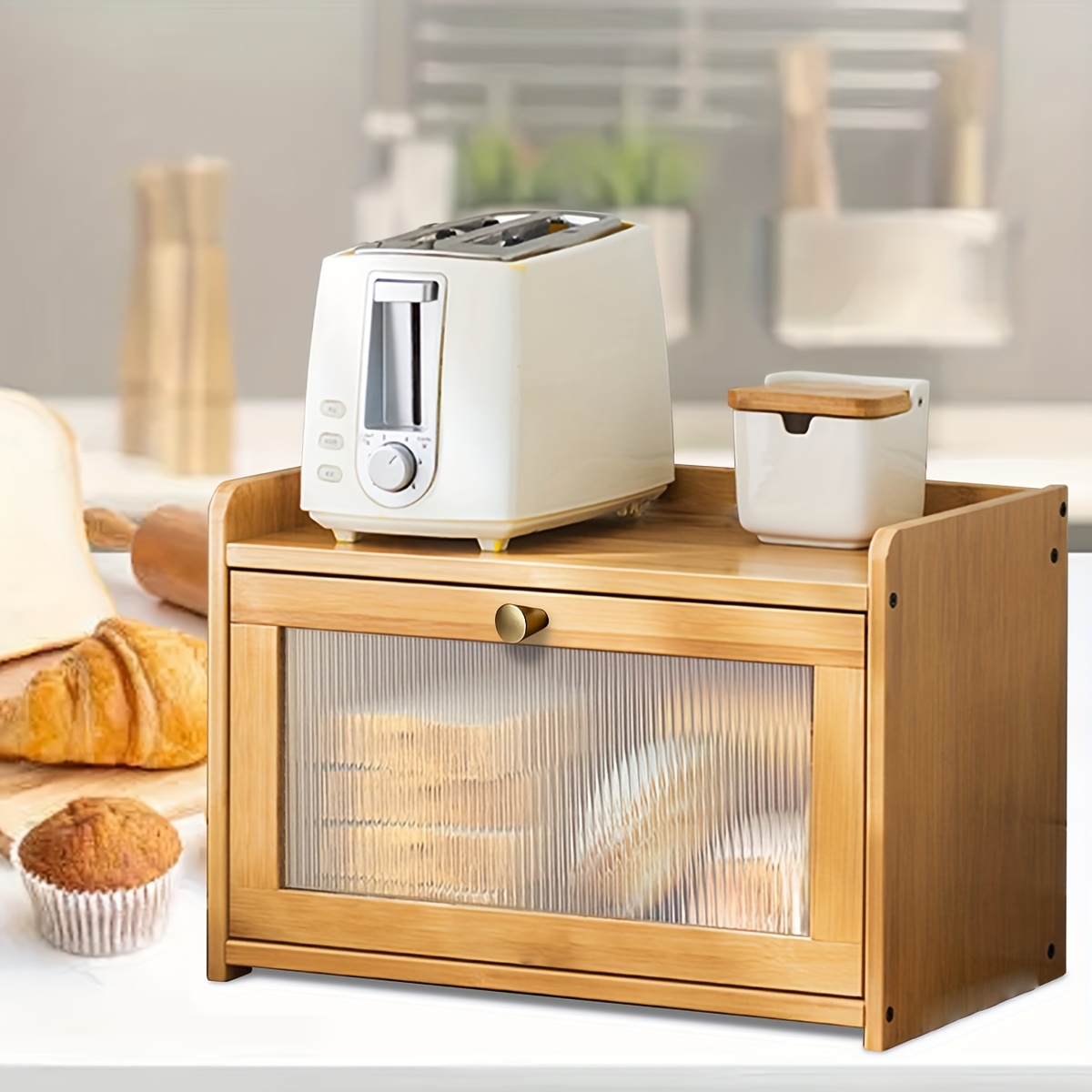 2-Tier Bamboo Bread Box with C - огляд і ціна Bread Box Bamboo