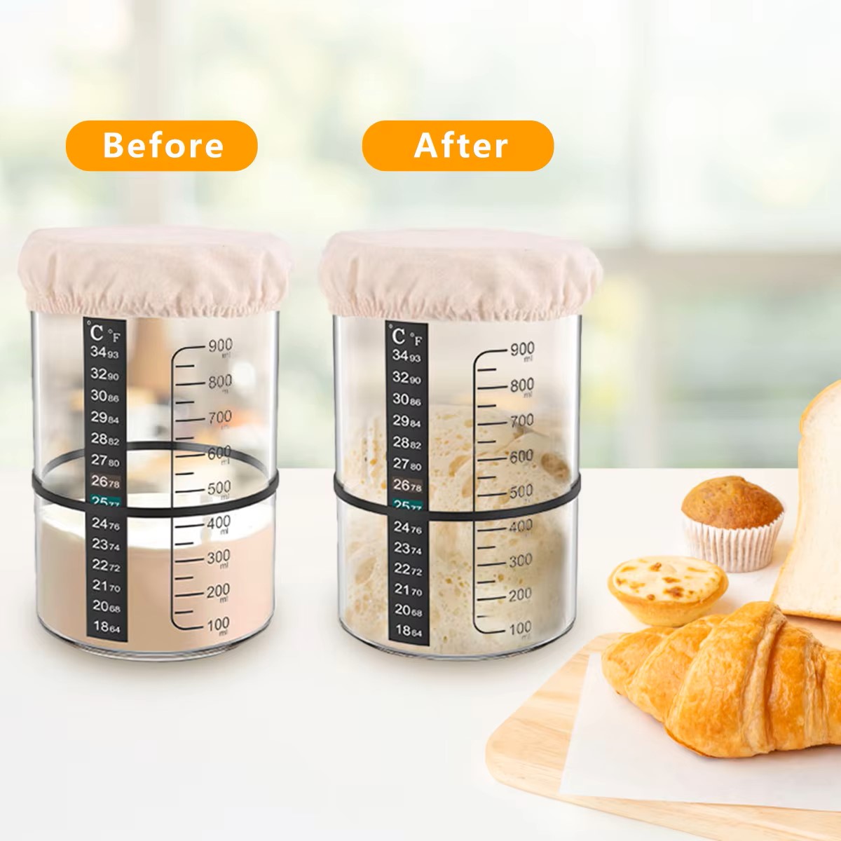 1500/900ml Sourdough Starter J - огляд і ціна Food Storage Jar Set