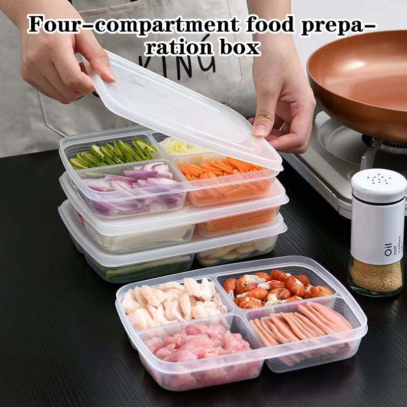 New【4 Grids Plastic Storage Bo - огляд і ціна Food Storage For Refrigerator