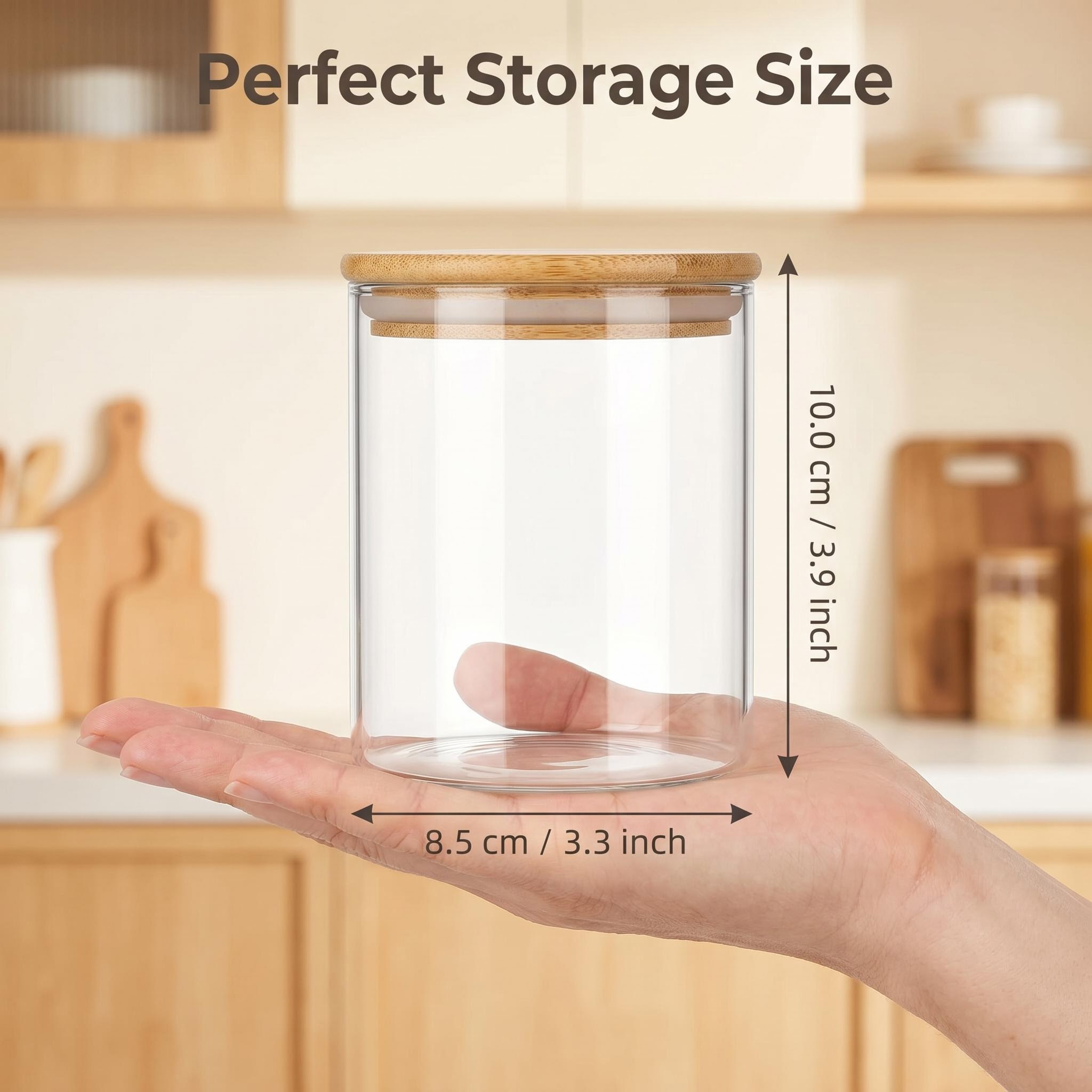 9 Pieces Clear Glass Storage C - огляд і ціна Airtight Cereal Jar
