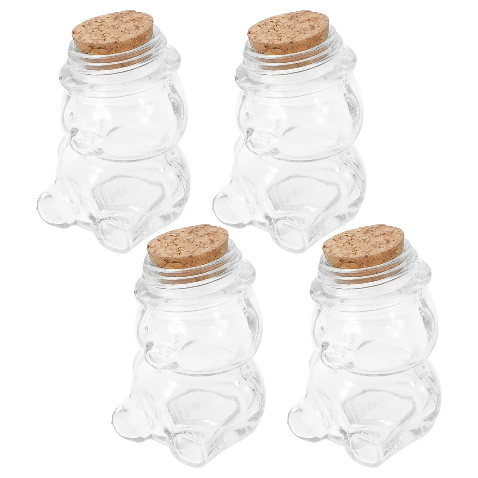 4Pcs Glass Candy Jar Set Trans - огляд і ціна Food Storage Jar Set