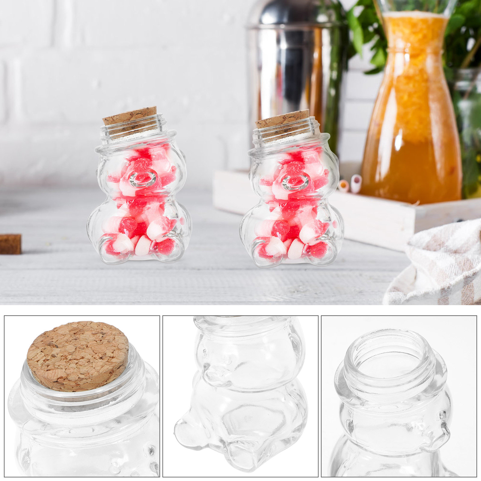 4Pcs Glass Candy Jar Set Trans - огляд і ціна Food Storage Jar Set