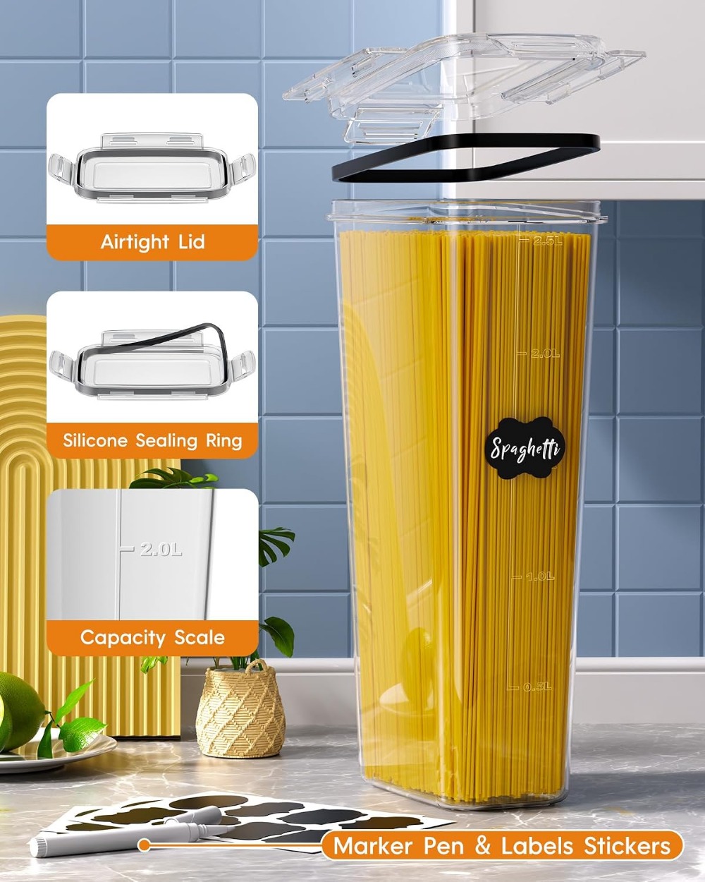 24 PCS Airtight Food Storage C - огляд і ціна Food Storage Plastic Container